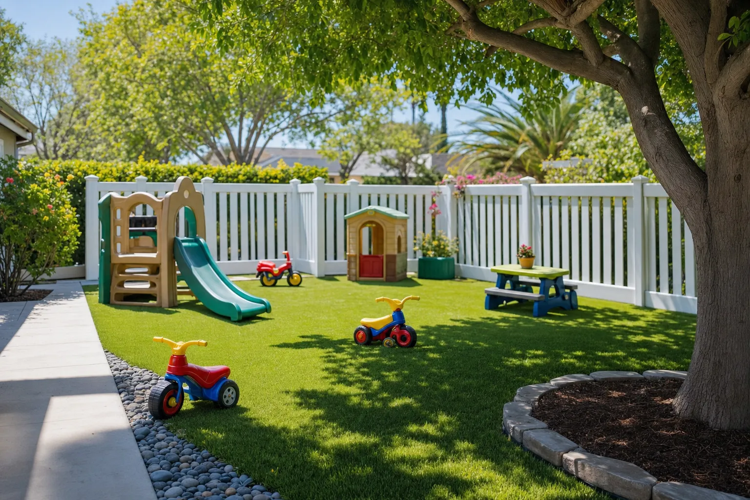 Safe outdoor play space for children to explore and enjoy